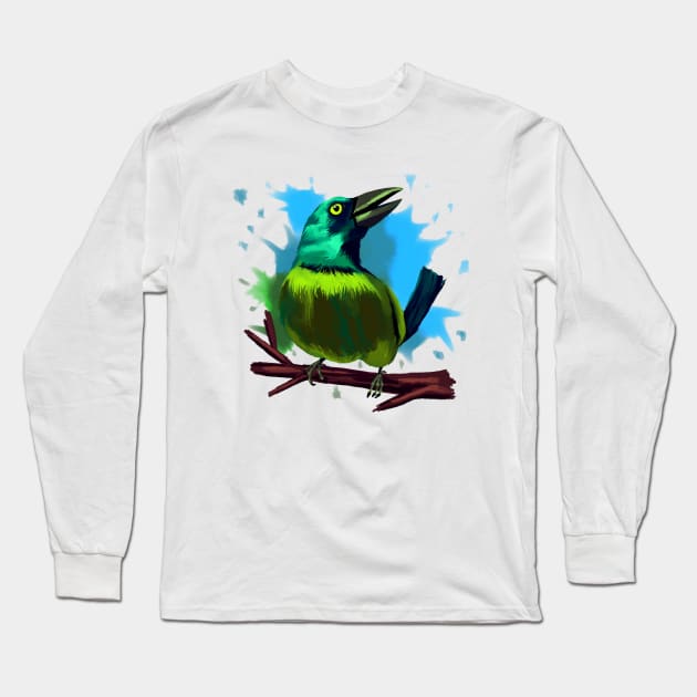 Colorful Grackle Long Sleeve T-Shirt by Antiope